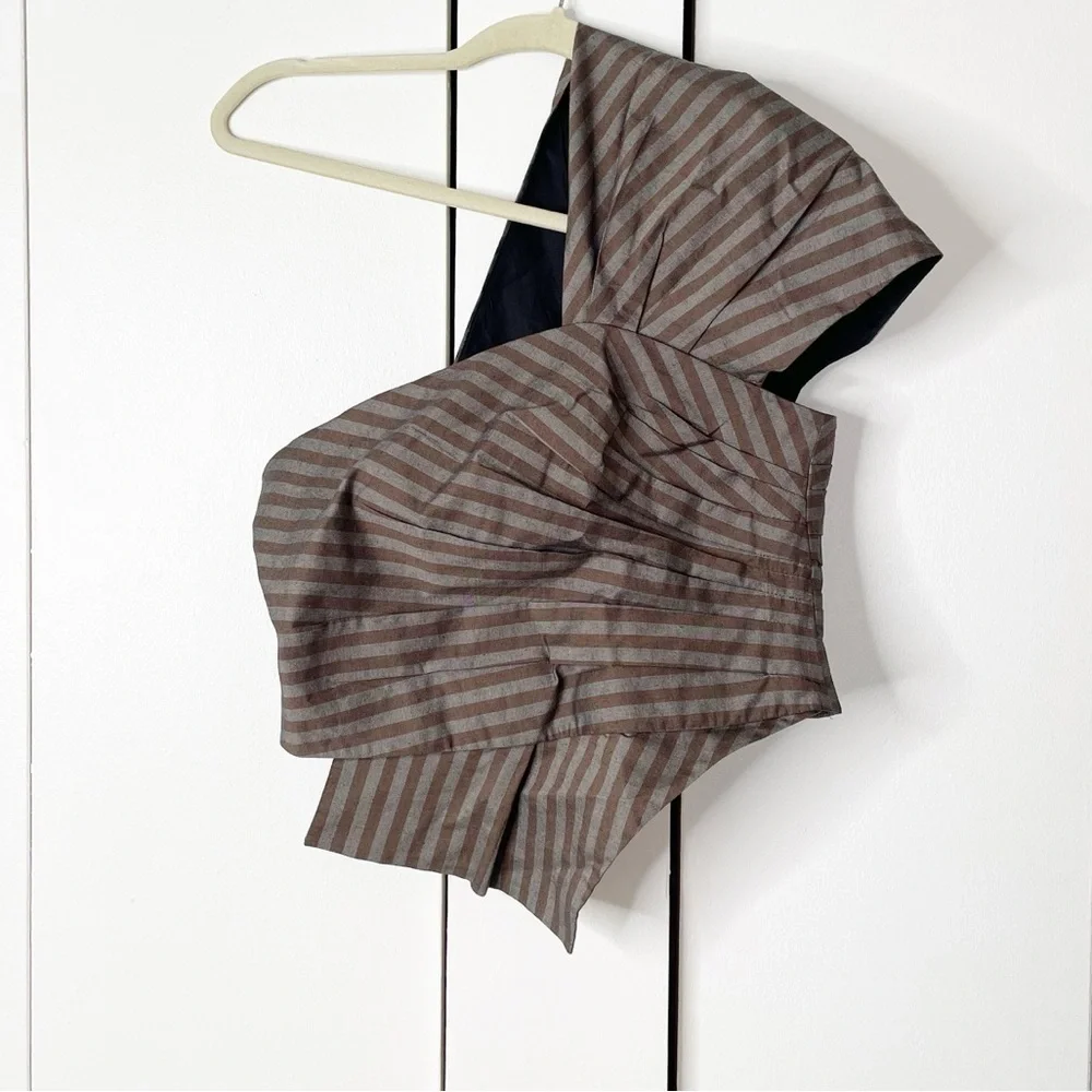 Tory Burch Stripe Wrap One Shoulder Top